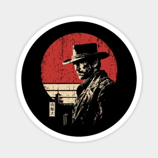 The Gunslinger Vintage Western Japanese Art Fusion Magnet